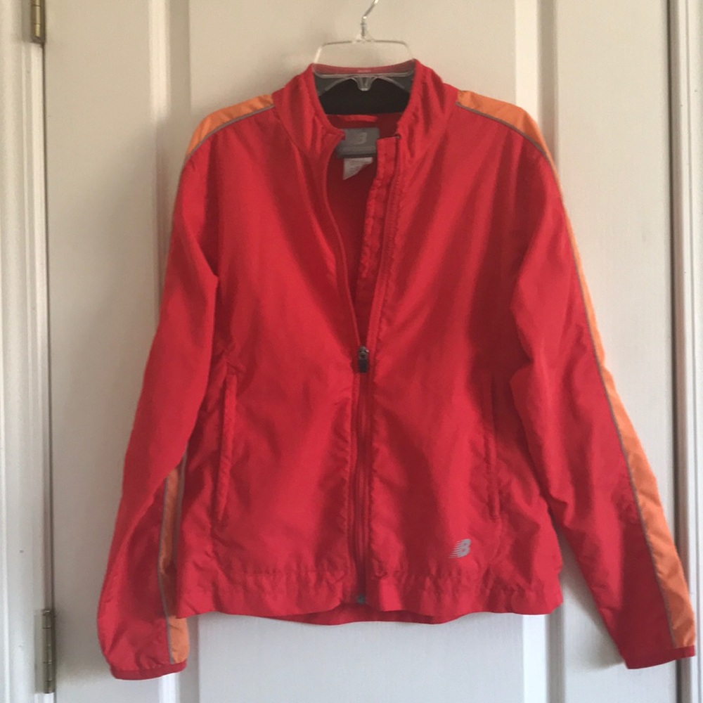Red New Balance windbreaker